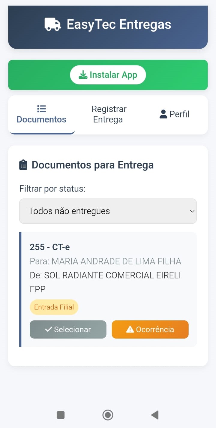 Lista de Documentos - EasyTec Entregas